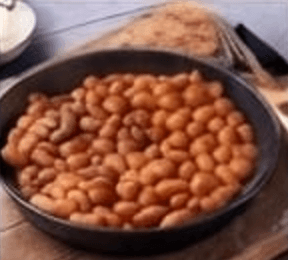 Beefburger mit Baked Beans