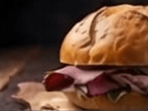 Roastbeef Burger im Brötchen